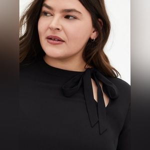 Torrid Black Georgette Bow Tie Blouse Size 4X